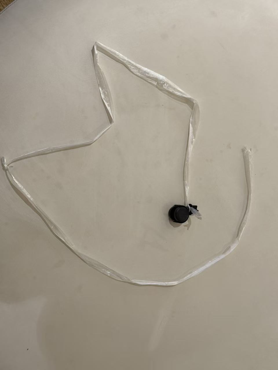 Another angle of the caster toy and its attached strip.